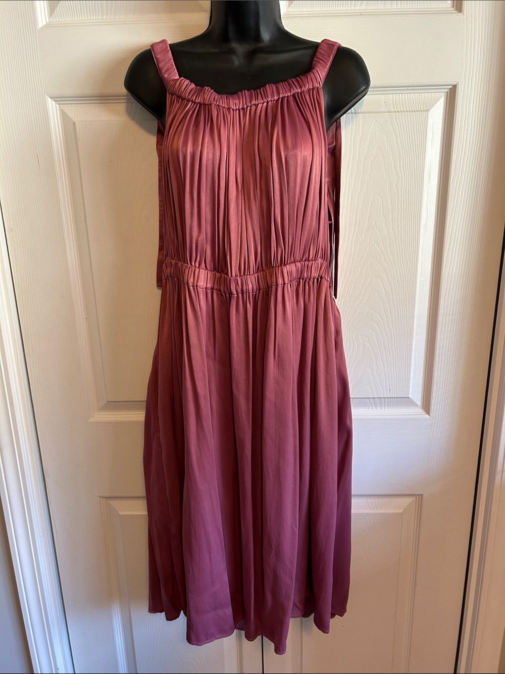 Mauve Sleeveless Pleated Midi Dress Emilia George maternity nursing casual 14/16
